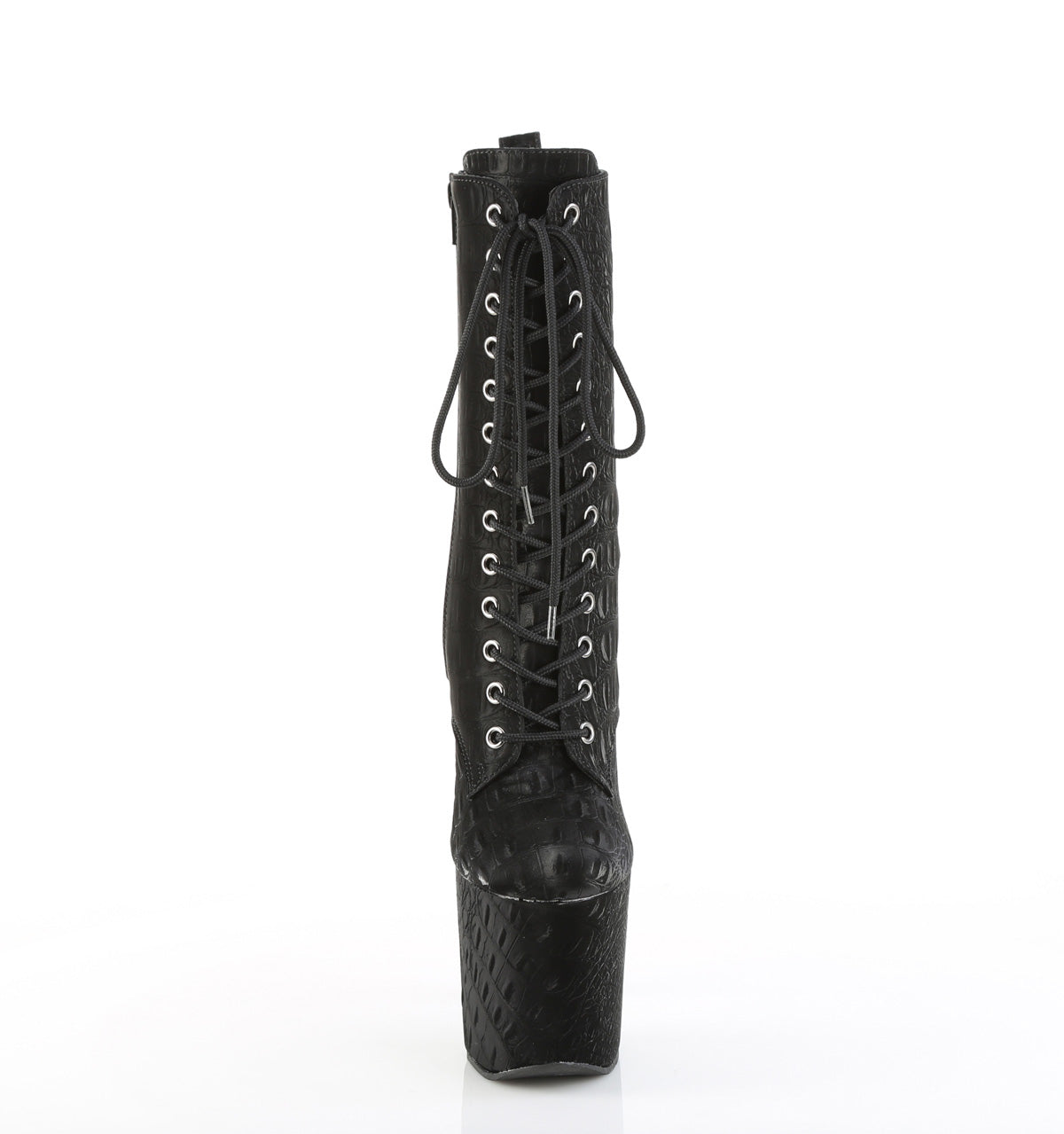 RAZZLE-1040WR 8" Heel, 3 1/2" PF Lace-Up Ankle Boot, Side Zip