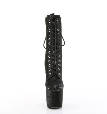 RAZZLE-1040WR 8" Heel, 3 1/2" PF Lace-Up Ankle Boot, Side Zip