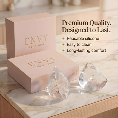 ENVY BODY SHOP Triangle Essential Premier Asymmetrical Swim Breast Forms,Concave for Swimwear & Mastectomy