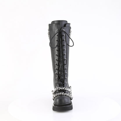 RENEGADE-215 2 1/2" Tiered PF Lace-Up Knee High Boots, Inside Zip