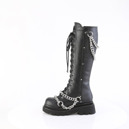 RENEGADE-215 2 1/2" Tiered PF Lace-Up Knee High Boots, Inside Zip