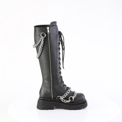 RENEGADE-215 2 1/2" Tiered PF Lace-Up Knee High Boots, Inside Zip