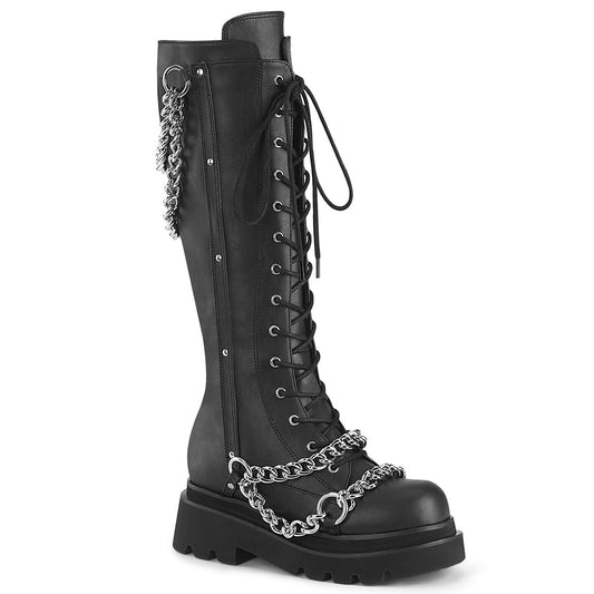 RENEGADE-215-1 *2 1/2" Tiered PF Lace-Up Knee High Boots, Inside Zip