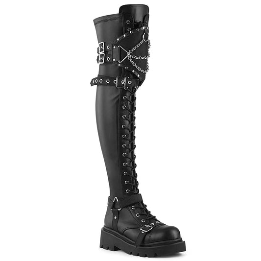 RENEGADE-320 2 1/2" Tiered PF Lace-Up Over-The-Knee Boots, Inside Zip