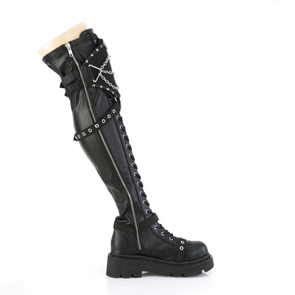 RENEGADE-320 2 1/2" Tiered PF Lace-Up Over-The-Knee Boots, Inside Zip