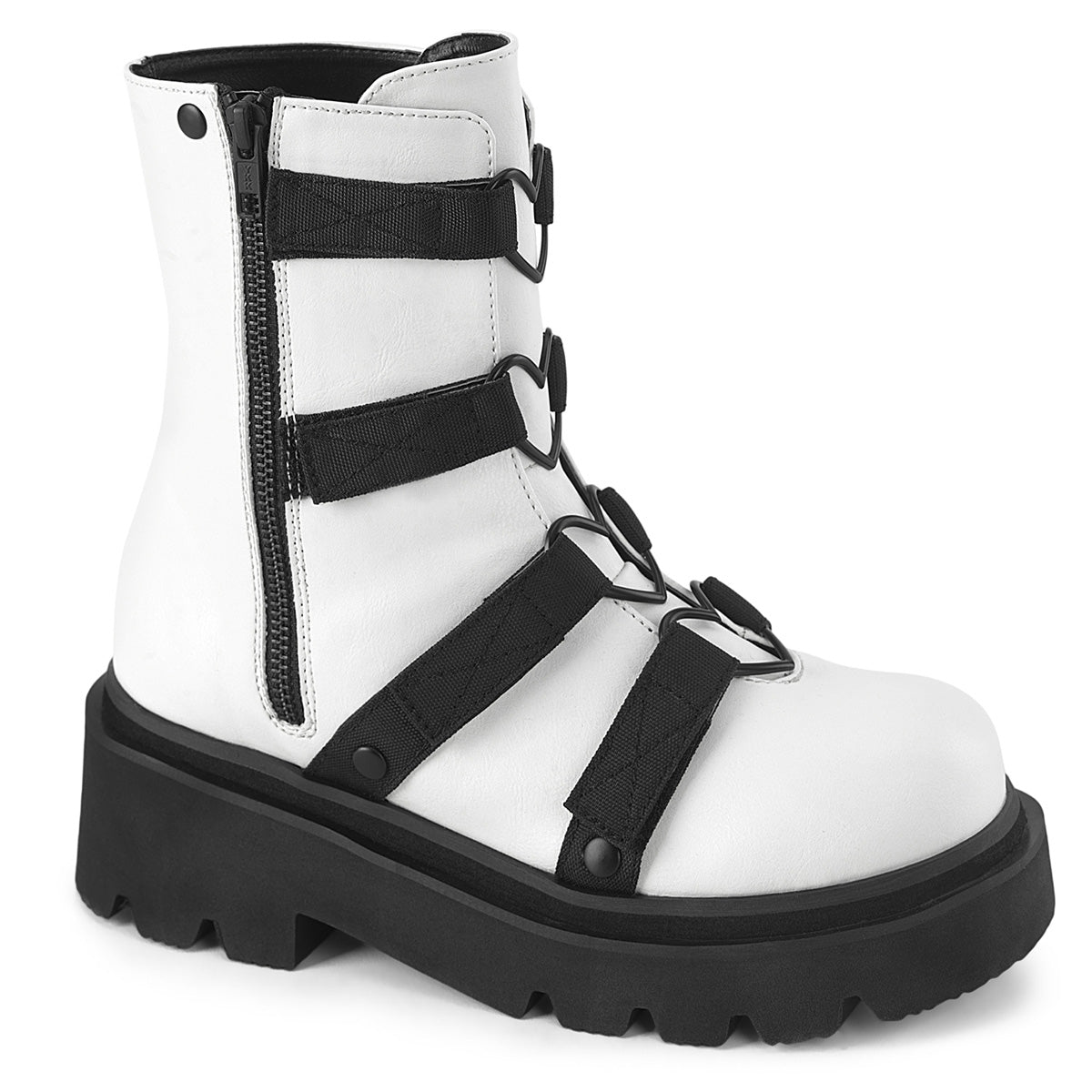 RENEGADE-50 **2 1/2" Tiered PF Strappy Ankle Boot, Outer Side Zip