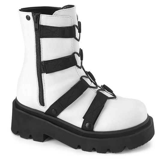 RENEGADE-50 **2 1/2" Tiered PF Strappy Ankle Boot, Outer Side Zip