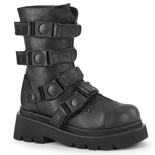 RENEGADE-55 2 1/2" Tiered PF Strappy Calf High Boot, Center Front Zip