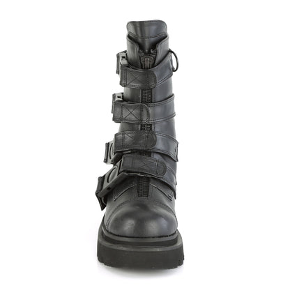 RENEGADE-55 2 1/2" Tiered PF Strappy Calf High Boot, Center Front Zip