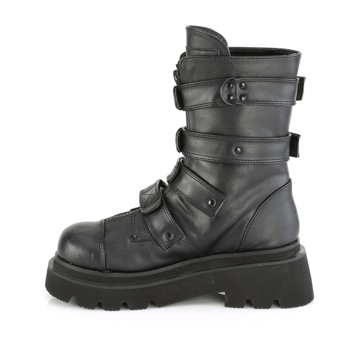 RENEGADE-55 2 1/2" Tiered PF Strappy Calf High Boot, Center Front Zip