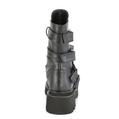 RENEGADE-55 2 1/2" Tiered PF Strappy Calf High Boot, Center Front Zip
