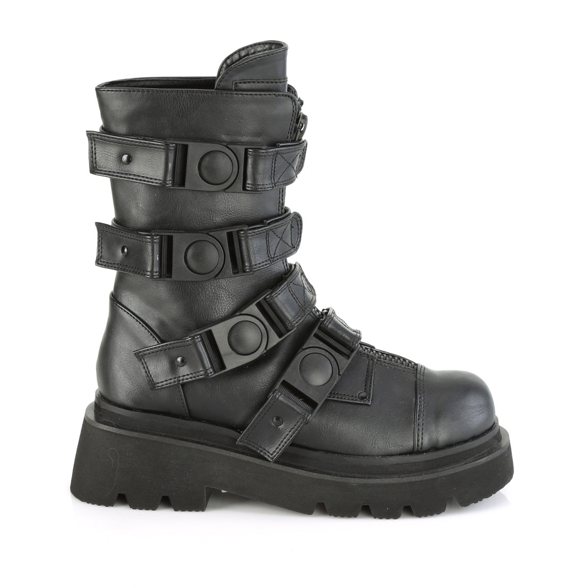 RENEGADE-55 2 1/2" Tiered PF Strappy Calf High Boot, Center Front Zip