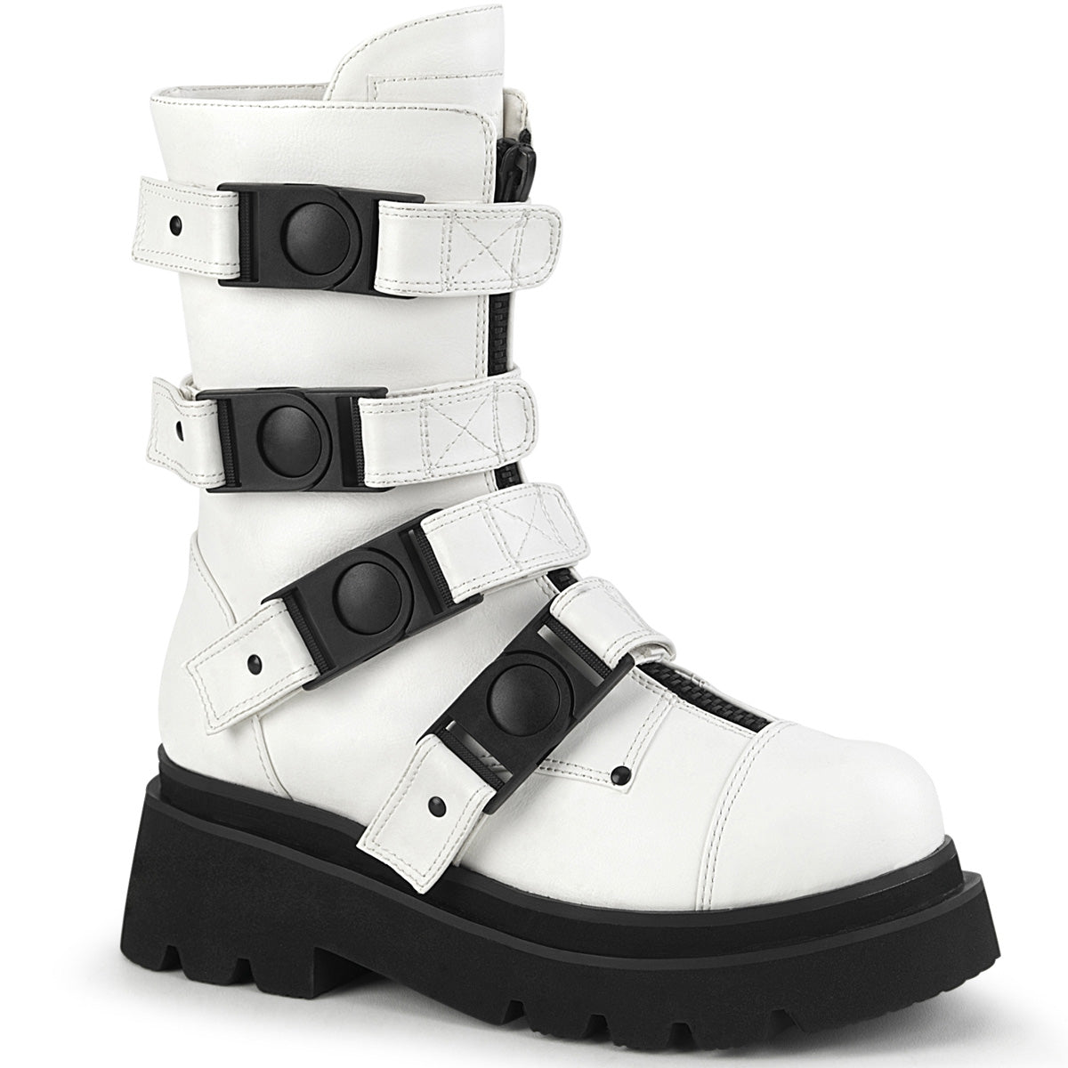 RENEGADE-55 2 1/2" Tiered PF Strappy Calf High Boot, Center Front Zip