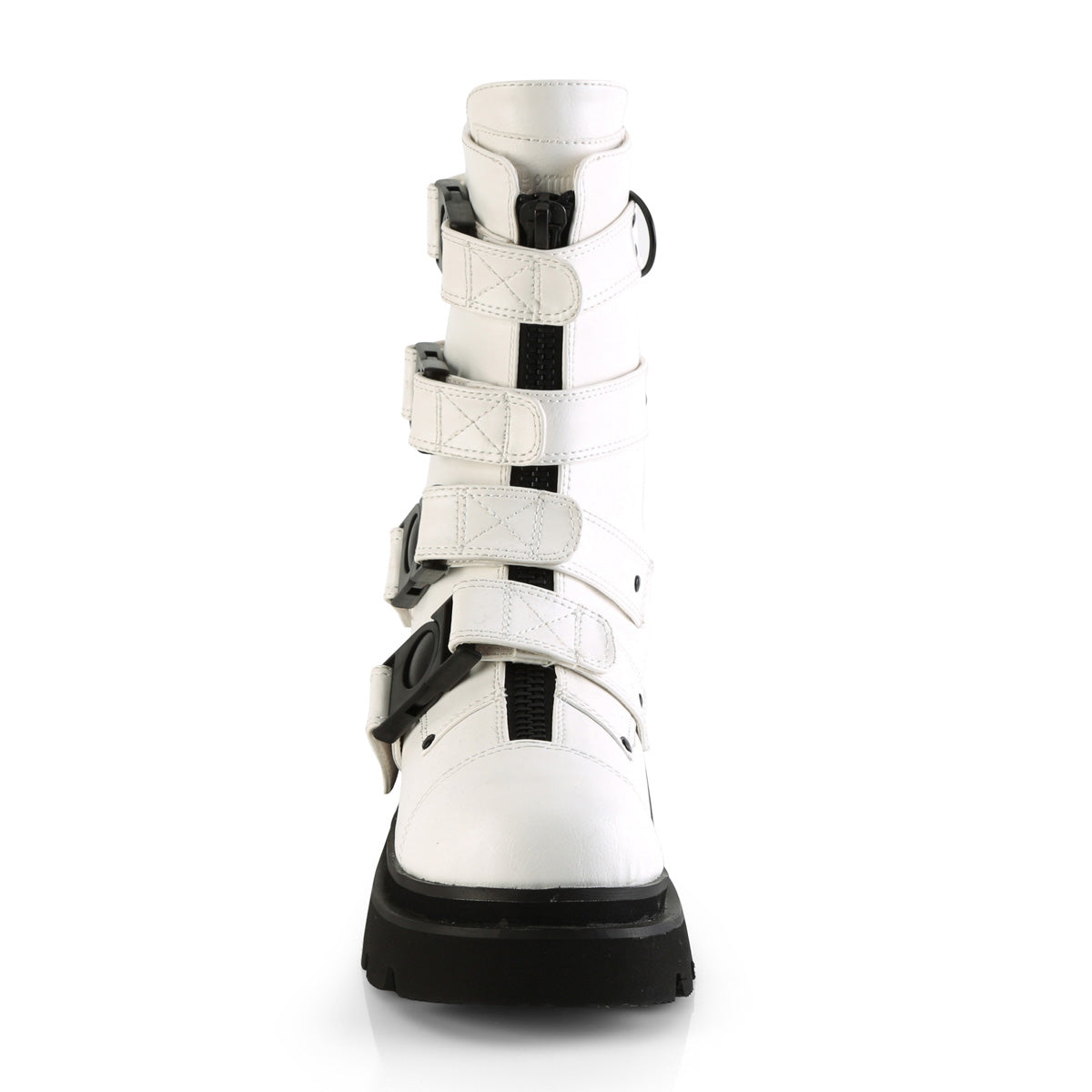 RENEGADE-55 2 1/2" Tiered PF Strappy Calf High Boot, Center Front Zip