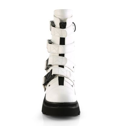 RENEGADE-55 2 1/2" Tiered PF Strappy Calf High Boot, Center Front Zip