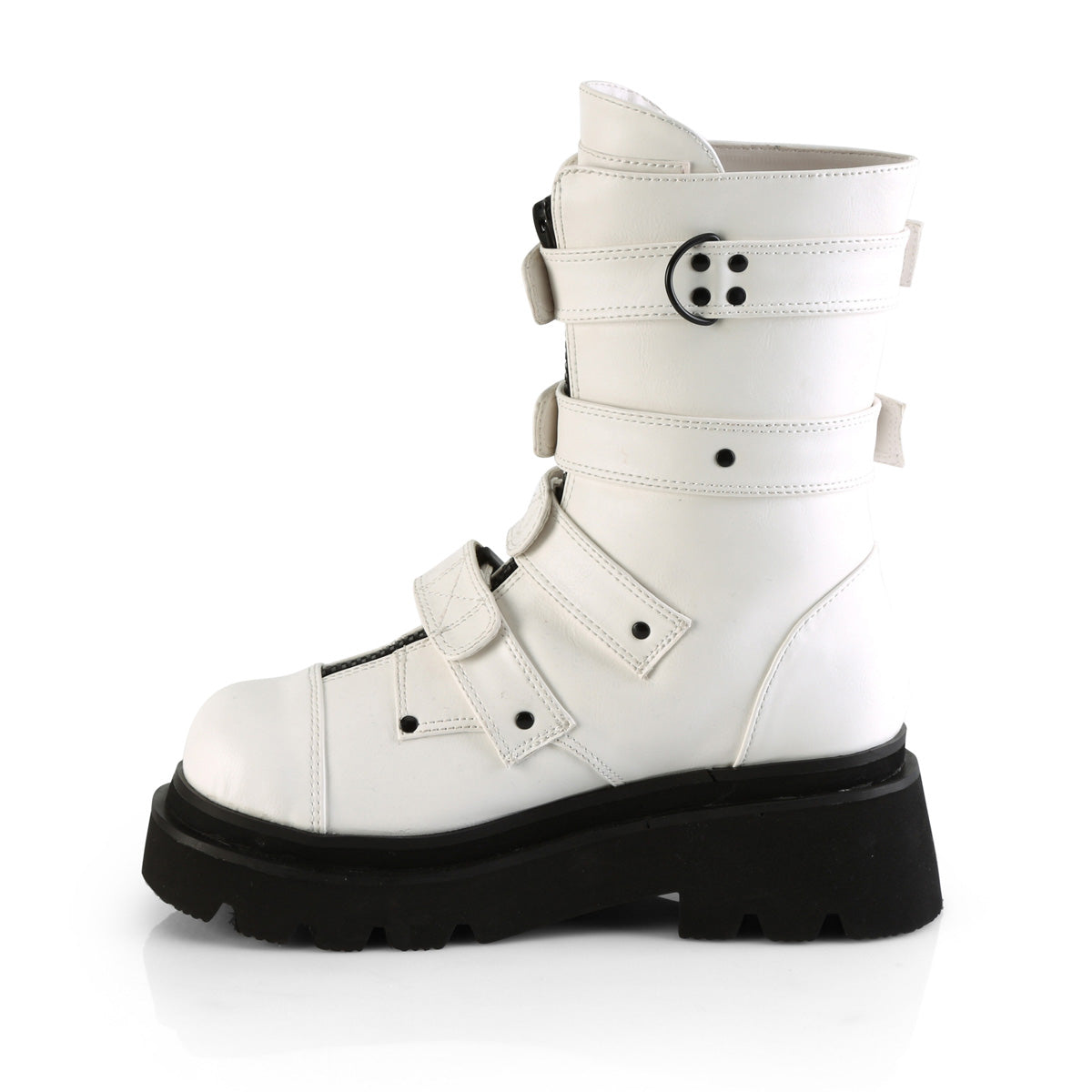 RENEGADE-55 *2 1/2" Tiered PF Strappy Calf High Boot, Center Front Zip