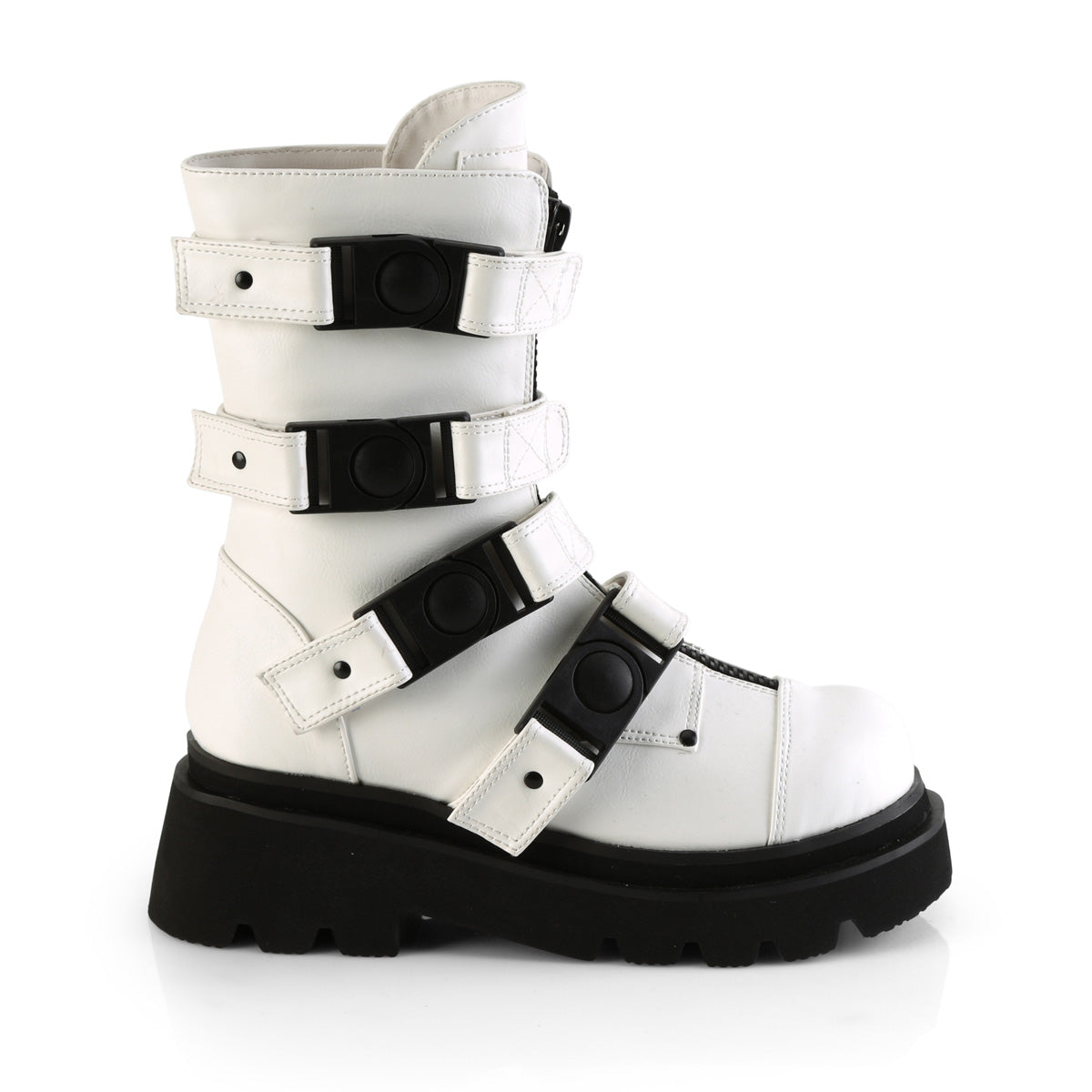 RENEGADE-55 *2 1/2" Tiered PF Strappy Calf High Boot, Center Front Zip