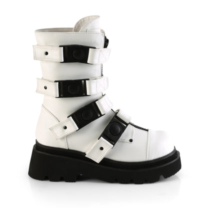 RENEGADE-55 *2 1/2" Tiered PF Strappy Calf High Boot, Center Front Zip