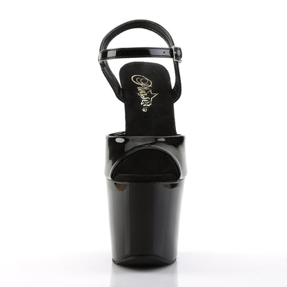 REVOLVER-709 7" R/S Embellished Gun Heel, 3 1/4" PF Ankle Strap Sandal