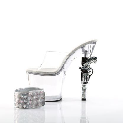 REVOLVER-712 7" R/S Embellished Gun Heel, 3 1/4" PF Sandal