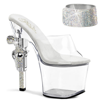 REVOLVER-712 7" R/S Embellished Gun Heel, 3 1/4" PF Sandal