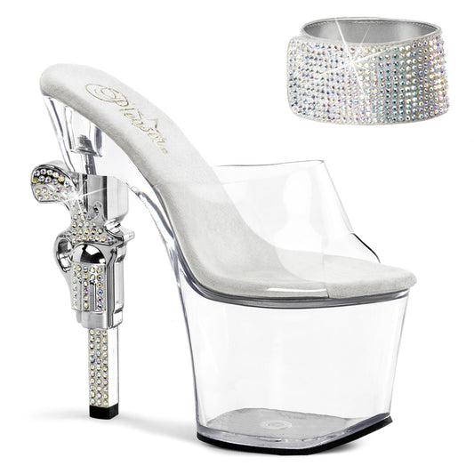 REVOLVER-712 7" R/S Embellished Gun Heel, 3 1/4" PF Sandal