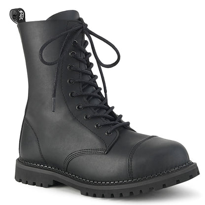 RIOT-10 10 Eyelet Unisex Steel Toe Ankle Boot, Rubber Sole