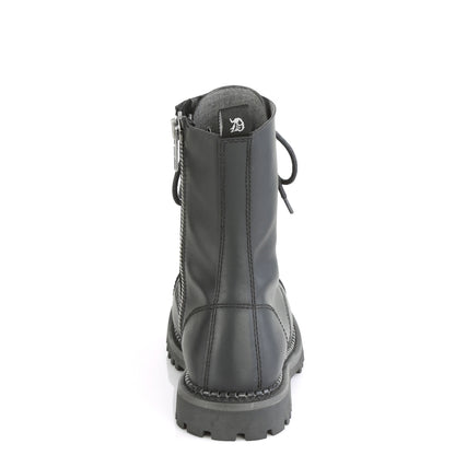 RIOT-10 10 Eyelet Unisex Steel Toe Ankle Boot, Rubber Sole
