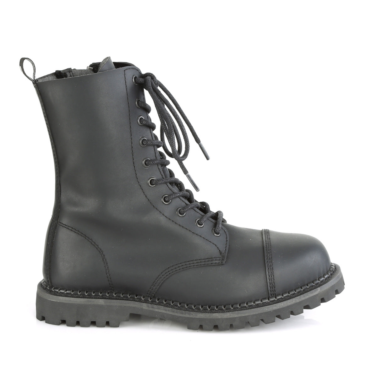RIOT-10 10 Eyelet Unisex Steel Toe Ankle Boot, Rubber Sole