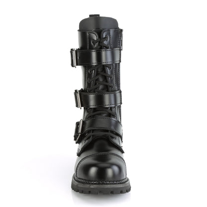 RIOT-12BK 12 Eyelet Unisex Steel Toe Ankle Boot, Rubber Sole