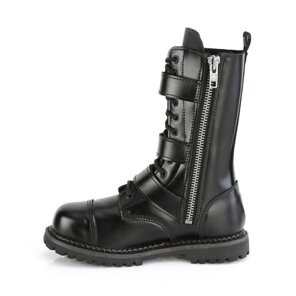 RIOT-12BK 12 Eyelet Unisex Steel Toe Ankle Boot, Rubber Sole