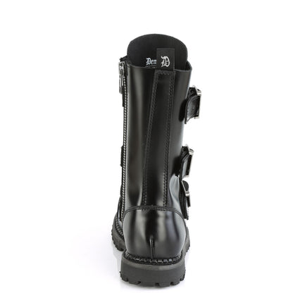 RIOT-12BK 12 Eyelet Unisex Steel Toe Ankle Boot, Rubber Sole