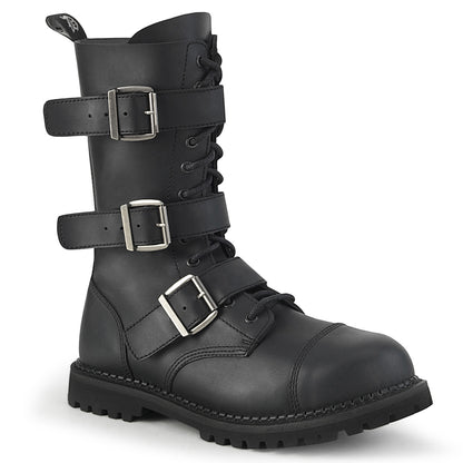 RIOT-12BK 12 Eyelet Unisex Steel Toe Ankle Boot, Rubber Sole