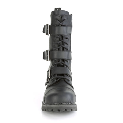 RIOT-12BK 12 Eyelet Unisex Steel Toe Ankle Boot, Rubber Sole