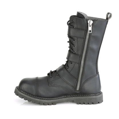 RIOT-12BK 12 Eyelet Unisex Steel Toe Ankle Boot, Rubber Sole