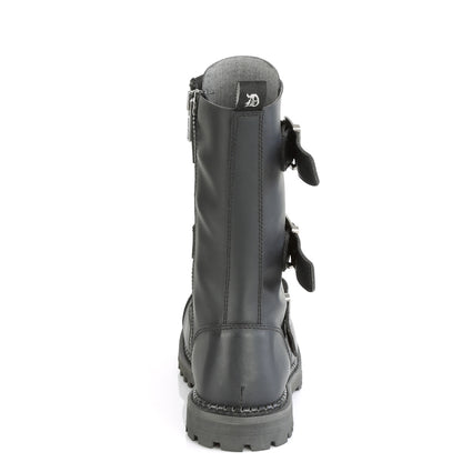 RIOT-12BK 12 Eyelet Unisex Steel Toe Ankle Boot, Rubber Sole