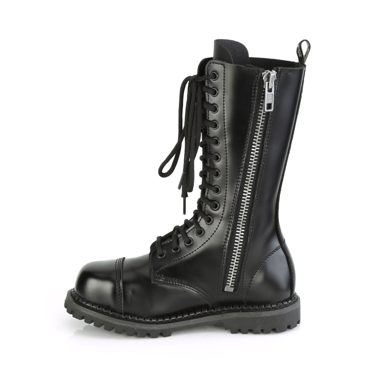 RIOT-14 14 Eyelet Unisex Steel Toe Mid Calf Boot, Rubber Sole