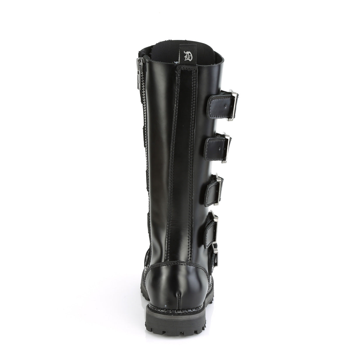 RIOT-18BK 18 Eyelet Unisex Steel Toe Knee Boot, Rubber Sole