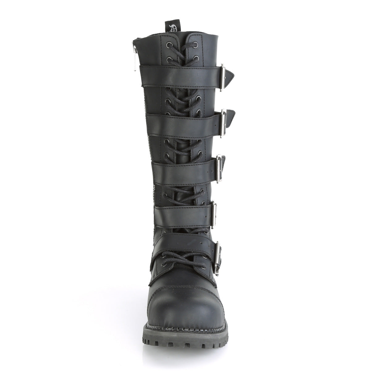 RIOT-18BK 18 Eyelet Unisex Steel Toe Knee Boot, Rubber Sole