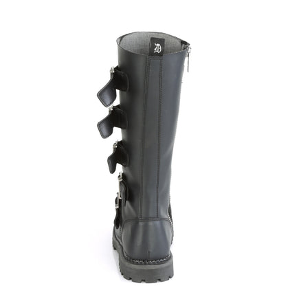RIOT-18BK 18 Eyelet Unisex Steel Toe Knee Boot, Rubber Sole