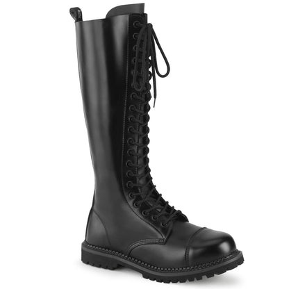 RIOT-20 20 Eyelet Unisex Steel Toe Knee Boot, Rubber Sole
