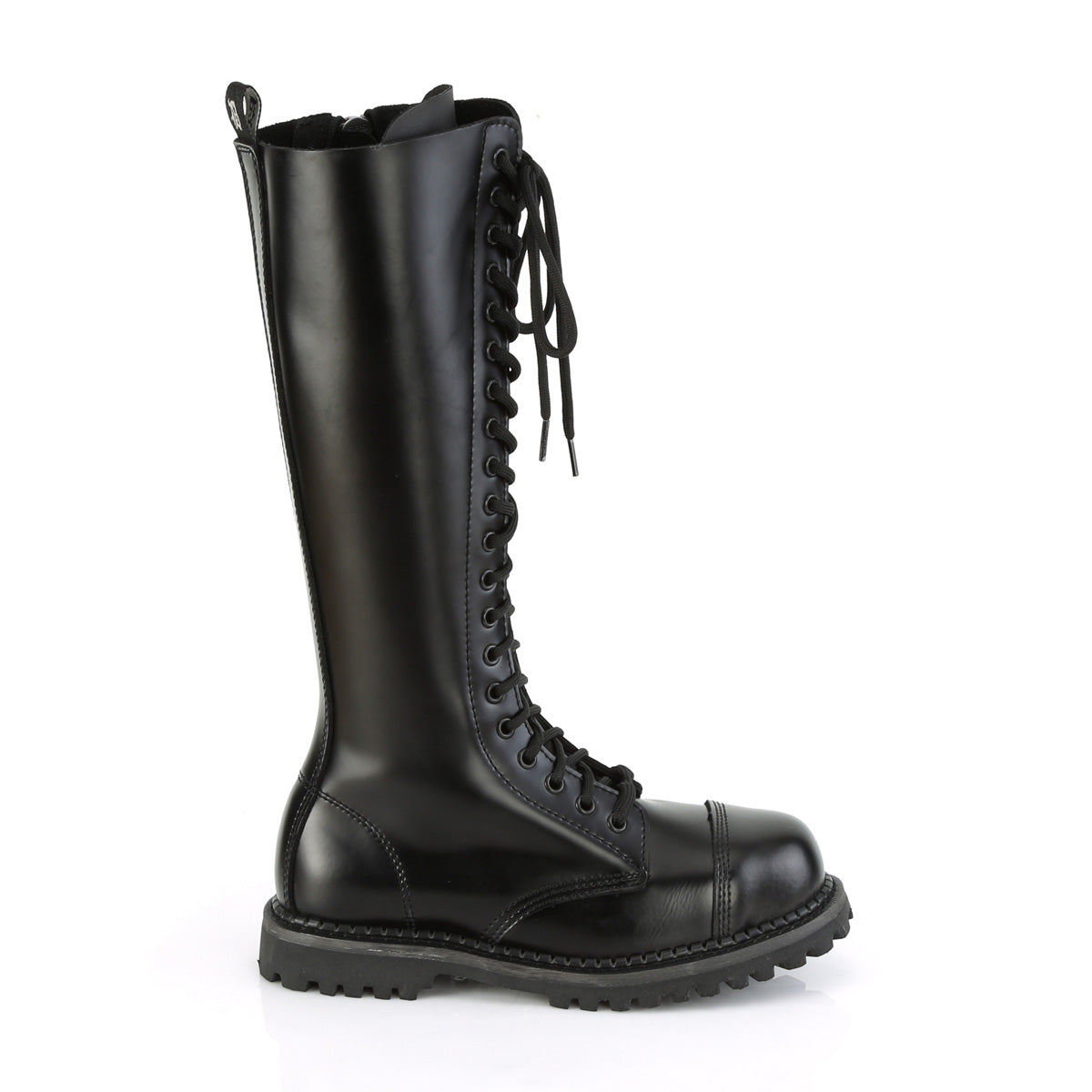 RIOT-20 20 Eyelet Unisex Steel Toe Knee Boot, Rubber Sole