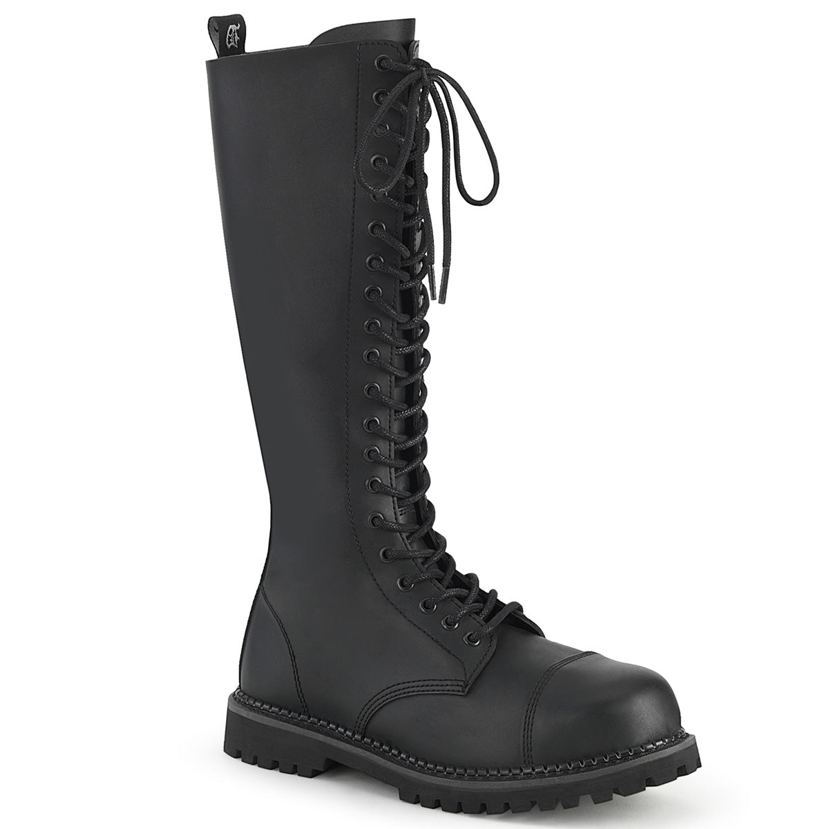 RIOT-20 20 Eyelet Unisex Steel Toe Knee Boot, Rubber Sole