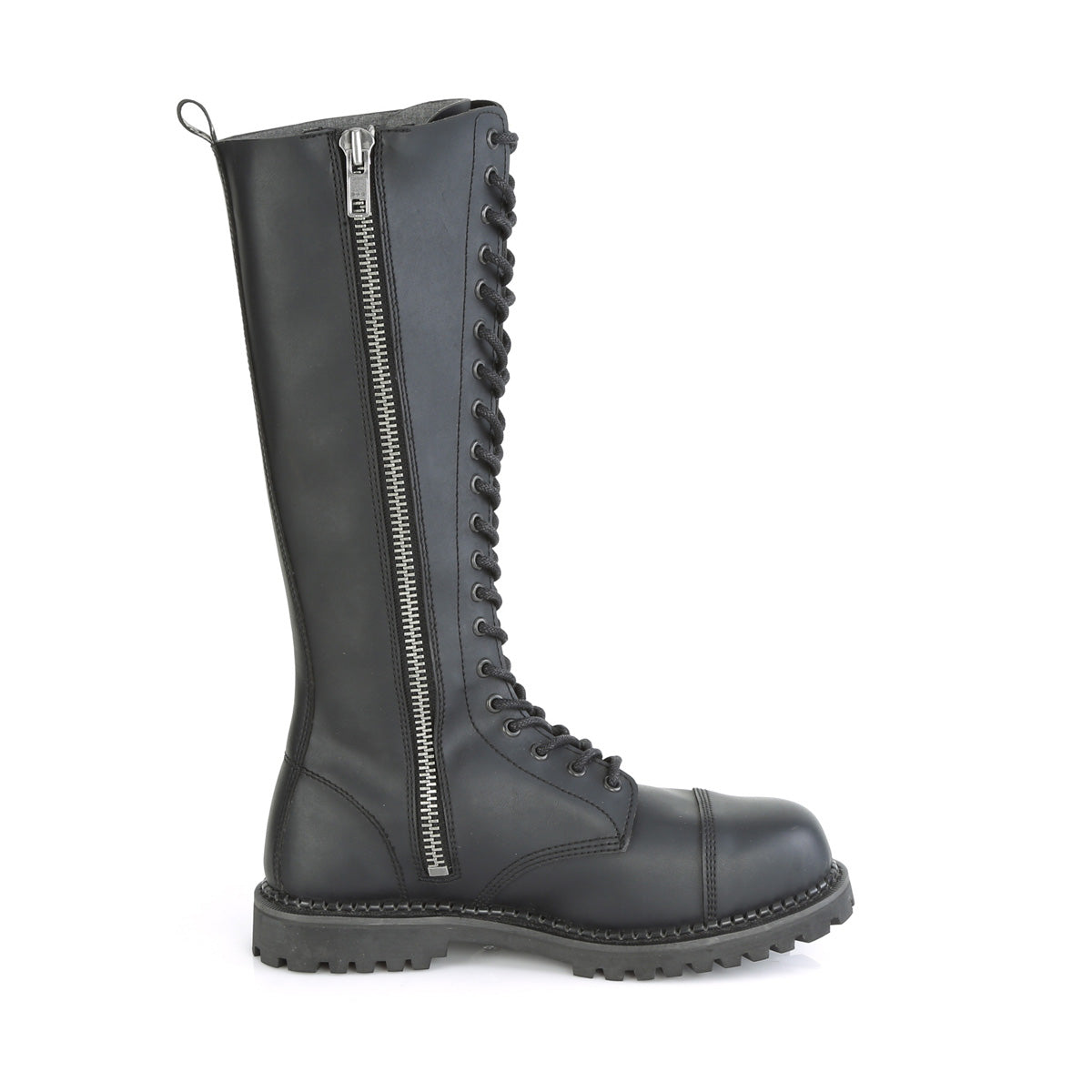 RIOT-20 20 Eyelet Unisex Steel Toe Knee Boot, Rubber Sole