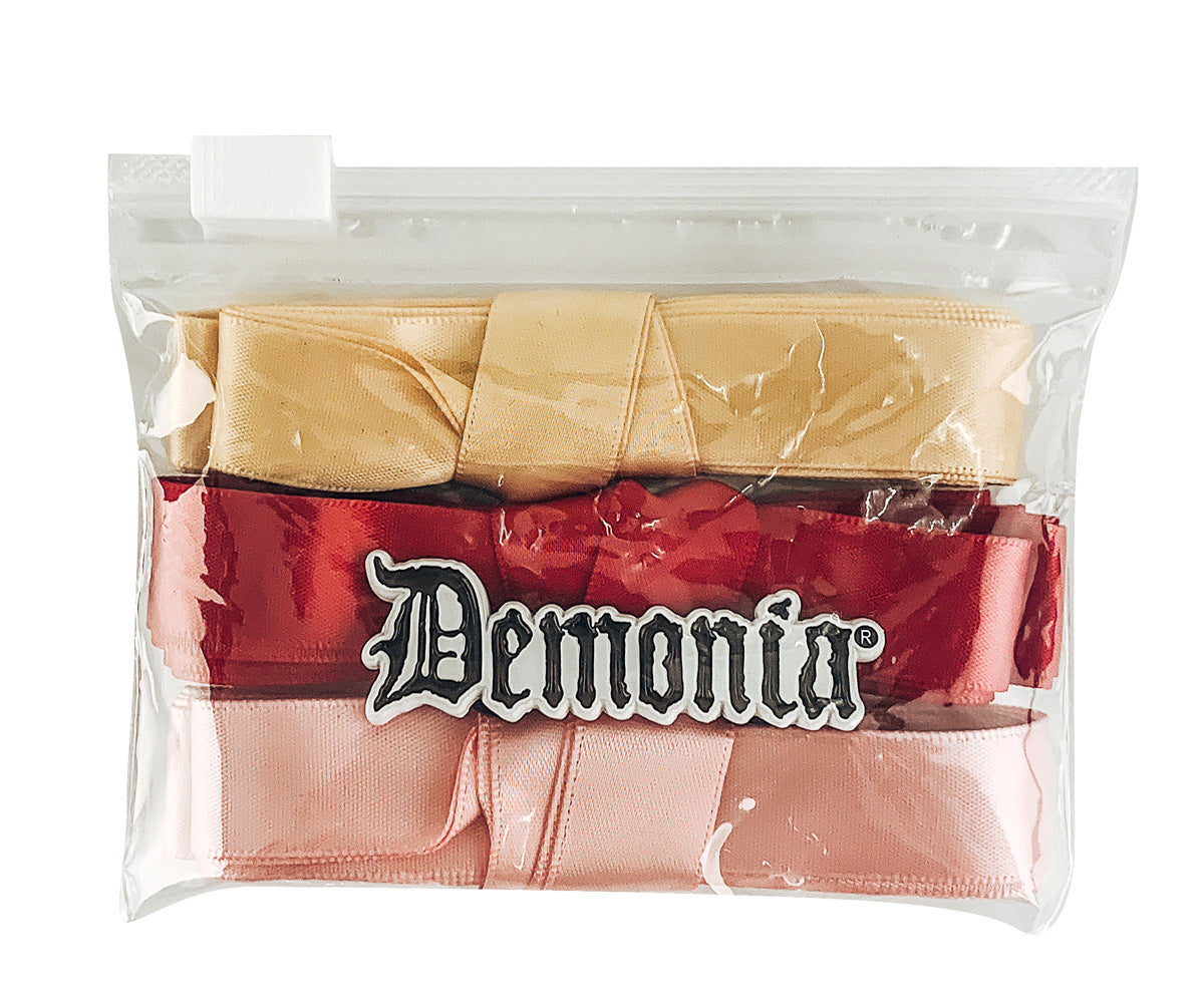 DEM_RIBBON_LACE_PACK **3 Pairs of Ribbon Shoelaces (Assorted Colors)
