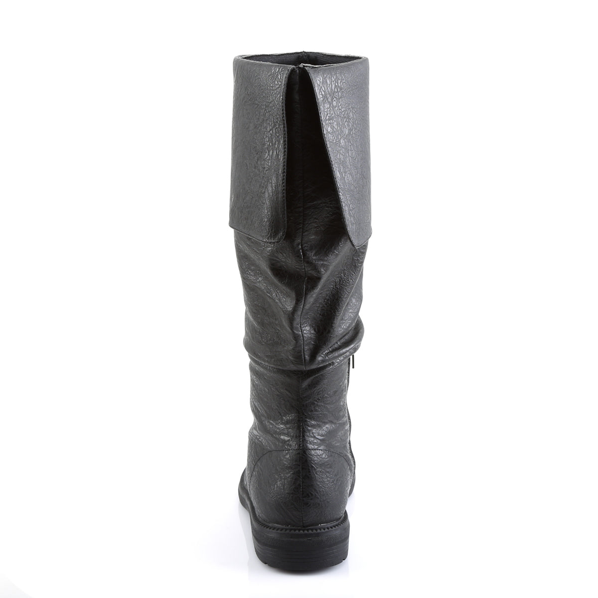 ROBINHOOD-100 1" Flat Heel, Cuffed Knee High Renaissance Boot, Side Zip