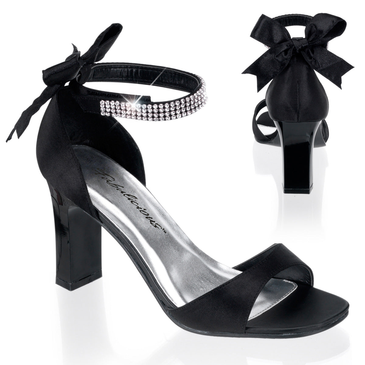 ROMANCE-372 *3 1/4" Square Heel Closed Back Sandal W/Bow