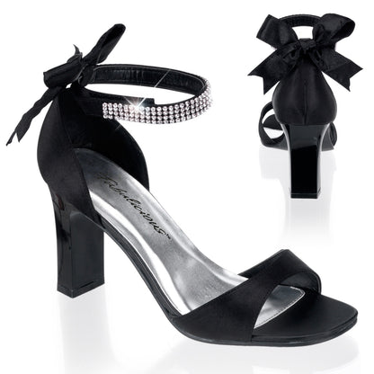 ROMANCE-372 *3 1/4" Square Heel Closed Back Sandal W/Bow