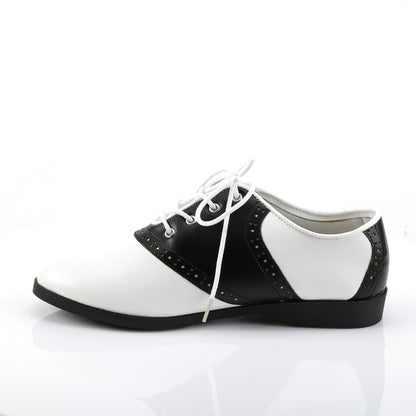 SADDLE-50 Front Lace Up Flat Costume Saddle Shoes
