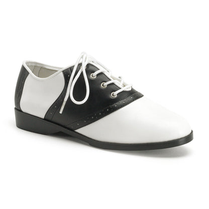 SADDLE-50 Front Lace Up Flat Costume Saddle Shoes